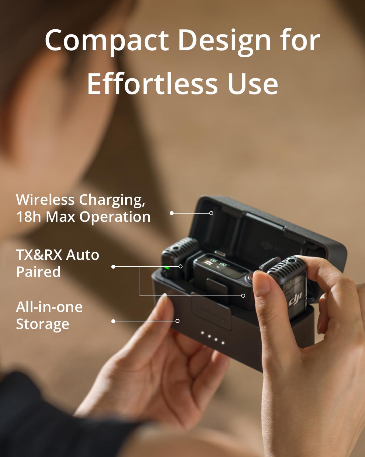  DJI Mic 2 (2 TX plus 1 RX and Charging Case) Wireless Lavalier Microphone
